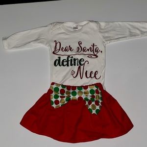 Beautiful Christmas Onesie and Skirt - 3-6 Months